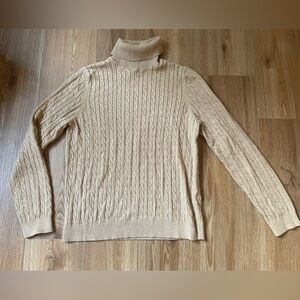 Lands’ End Cabled Turtleneck Sweater